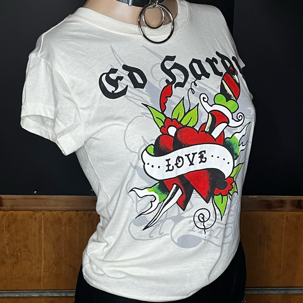 NWOT Ed Hardy Heart crop top